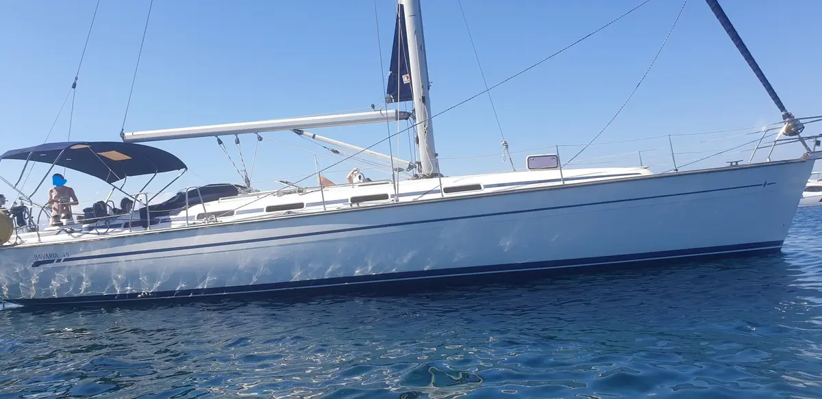 Truant, a co-owned 49 ft Bavaria, off Sanremo