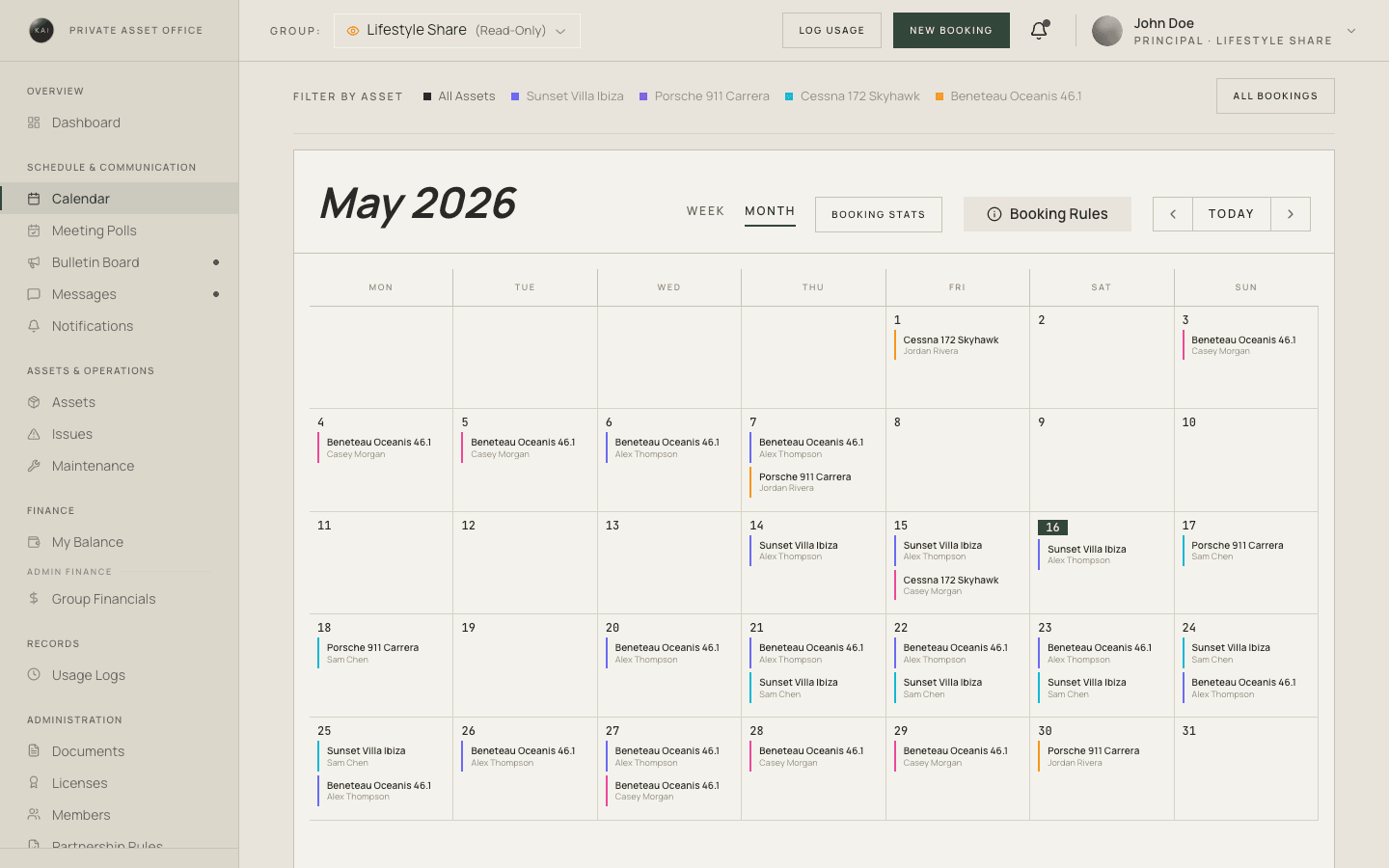 Ein echter geteilter Kalender — Light