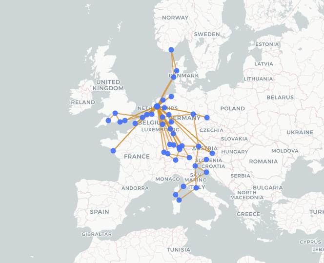 The Flights Map, with every flight from your usage logs drawn on one interactive map.